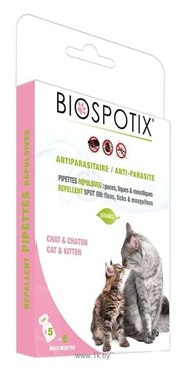 Фотографии Biospotix капли от блох и клещей Cat Spot on для кошек