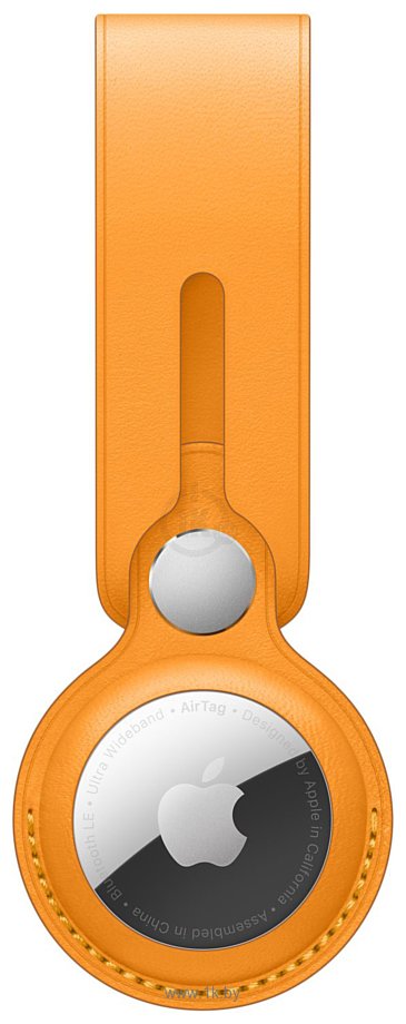 Фотографии Apple кожаный с подвеской для AirTag (золотой апельсин) MM023