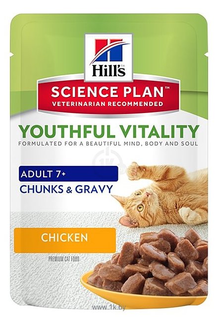 Фотографии Hill's Science Plan (0.085 кг) 1 шт. Feline Adult 7+ Youthful Vitality Chicken Pouch