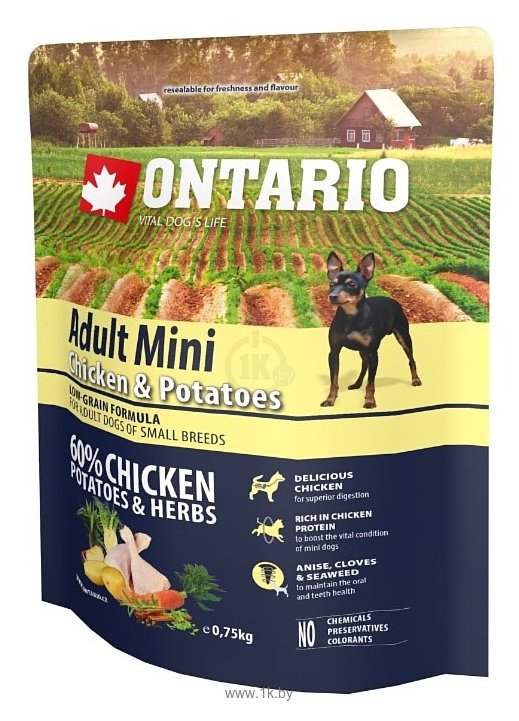 Фотографии Ontario (0.75 кг) Adult Mini Chicken & Potatoes