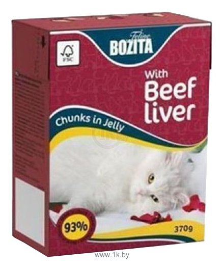 Фотографии Bozita Feline chunks in jelly with Beef liver (0.37 кг) 1 шт.
