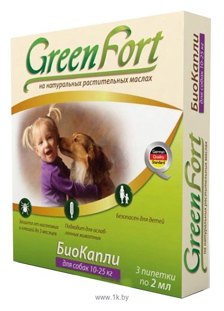 Фотографии GreenFort БиоКапли от блох для собак 10–25 кг (3 пипетки)