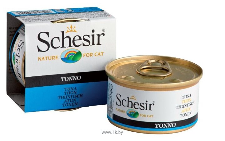 Фотографии Schesir (0.085 кг) 1 шт. Кусочки в желе. Тунец. Консервы для кошек
