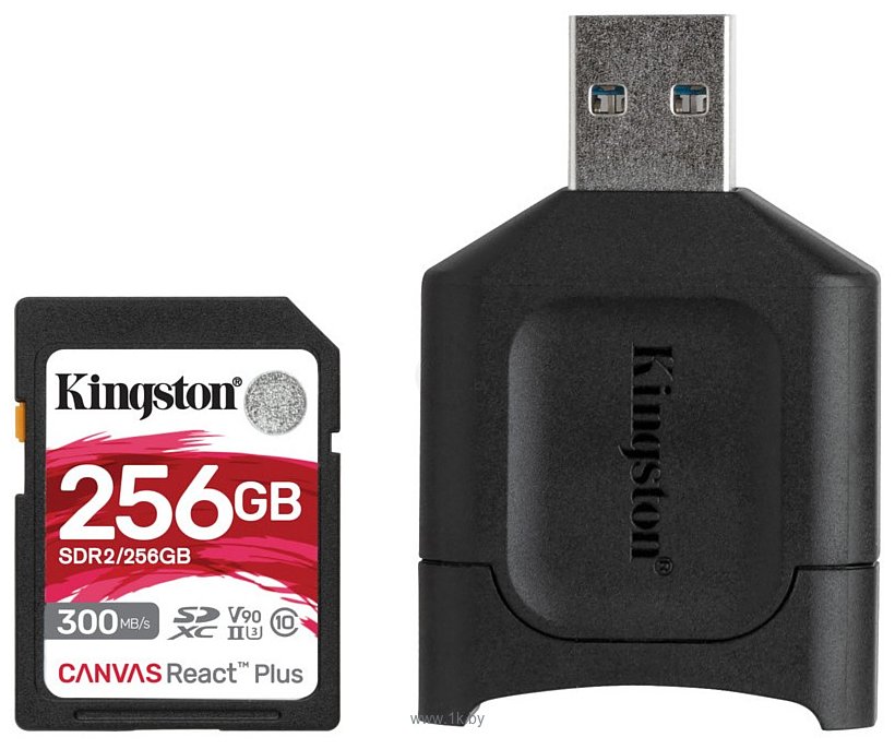 Фотографии Kingston Canvas React Plus SDXC 256GB (с кардридером)