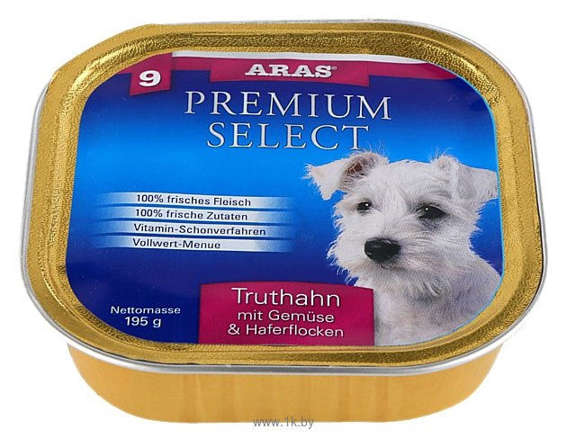 Фотографии ARAS (0.195 кг) 1 шт. Premium Select для собак - Индейка с овощами и овсяными хлопьями