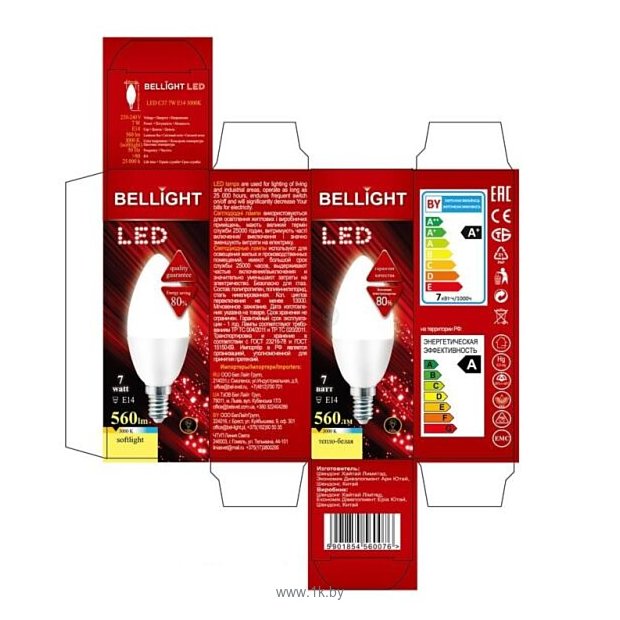 Фотографии Bellight LED C37 7W 220V E14 3000K