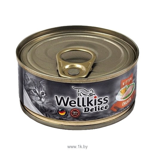 Фотографии Wellkiss Delice цыпленок для котят консервы (0.1 кг) 1 шт.