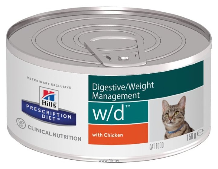 Фотографии Hill's (0.156 кг) 1 шт. Prescription Diet W/D Feline Minced with Chicken canned