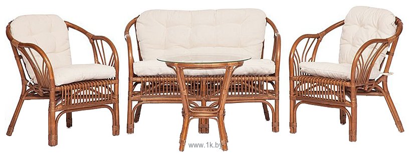 Фотографии TetChair New Bogota (диван/2 кресла/стол со стеклом, coco brown)