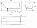 Jacob Delafon Parallel 150x70 без отверстий для ручек Е2946