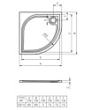 Riho Kolping закругленный 80x80 (DB10)