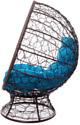 M-Group Кокос на подставке 11590203 (коричневый ротанг/голубая подушка)
