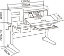 Anatomica Uniqa + надстройка + подставка для книг с голубым креслом Armata (клен/голубой)