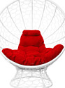 M-Group Кокос на подставке 11590106 (белый ротанг/красная подушка)