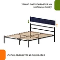 Домаклево Лофт Компакт 160x190 (черный/темно-синий велюровый чехол)