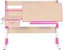 Anatomica Study-120 Lux + надстройка + органайзер + ящик с розовым креслом Ragenta с цветными кольцами (клен/розовый)