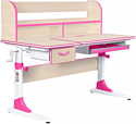 Anatomica Study-120 Lux + надстройка + органайзер + ящик с розовым креслом Ragenta с цветными кольцами (клен/розовый)
