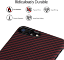 Pitaka MagEZ Case Pro для iPhone 8 Plus (twill, черный/красный)