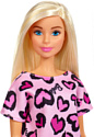 Barbie Блондинка в розовом платье с сердечками GHW45