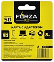 FORZA microSDHC 8 Гб + SD адаптер