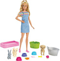 Barbie Play'n'Wash Pets Playset with Blonde Doll FXH11