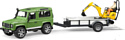 Bruder Land Rover Defender with trailer CAT and man 02593