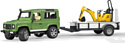 Bruder Land Rover Defender with trailer CAT and man 02593