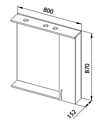 Aquanet Донна 80 Шкаф с зеркалом правый (168930)