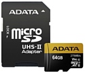 ADATA Premier ONE microSDXC UHS-II U3 Class 10 64GB + SD adapter
