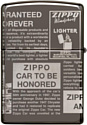 Zippo Black Ice Zippo Newsprint Design 49049