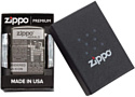 Zippo Black Ice Zippo Newsprint Design 49049