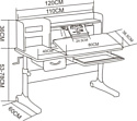 Anatomica Uniqa + надстройка + подставка для книг с синим креслом Бюрократ KD-2 (белый/серый)