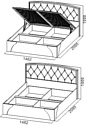 SV-Мебель Спальня Лагуна 7 140х200 35463 (ясень шимо темный/жемчуг)
