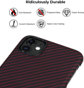 Pitaka MagEZ для iPhone 11 (twill, черный/красный)