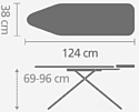 Brabantia B 124x38 см 101625 (ледяная вода/каркас черный)