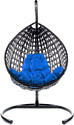 M-Group Капля Люкс 11030410 (черный ротанг/синяя подушка)