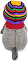 BUDI BASA Collection Басик в полосатой шапке с шарфом Ks22-169 (22 см)