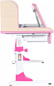 Anatomica Study-120 Lux + надстройка + органайзер + ящик с розовым креслом Бюрократ KD-2 с цветами и сердцами (клен/розовый)