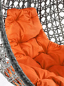 M-Group Круг Люкс 11060307 (серый ротанг/оранжевая подушка)
