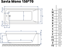 Excellent Savia Mono 150x70