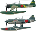 Hasegawa Истребитель A6M2-N Type 2 Figher Seaplane N1K1 Kyofu (2 kits)