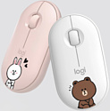 Logitech M350 Pebble Line Friends Brown white