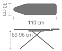 Brabantia A 110x30 см 100628 (ледяная вода/каркас белый)