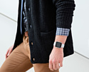 Fitbit кожаный с рамкой для Fitbit Blaze (L, mist gray/stainless steel)