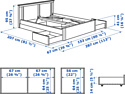 Ikea Сонгесанд 200x140 (4 ящика,коричневый, без основания) 592.411.54