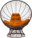 M-Group Кокос на подставке 11590207 (коричневый ротанг/оранжевая подушка)