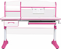 Anatomica Uniqa + надстройка + подставка для книг с розовым креслом Armata (белый/розовый)