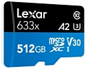 Lexar microSDXC Class 10 UHS Class 3 A2 V30 633x 512GB + SD adapter
