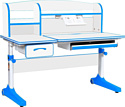 Anatomica Uniqa + надстройка + подставка для книг с голубым креслом Ragenta (белый/голубой)