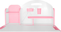 Anatomica Fiona с надстройкой и ящиком (белый/розовый)